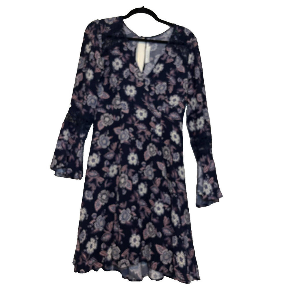 Astr the Label boho hippie black floral bell sleeveless spring summer dress#3105